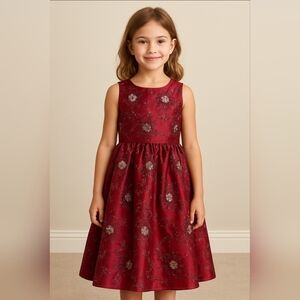 Chasing fireflies Red Silver sequin holiday dress 14